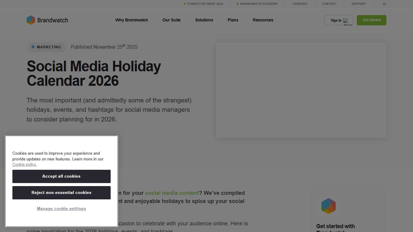 Social Media Holiday Calendar 2026 | Brandwatch